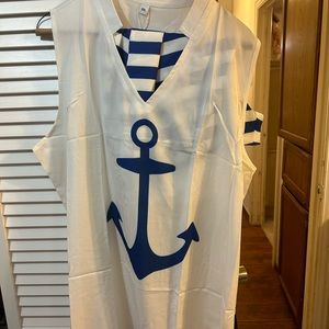 Blue and white sailor short set